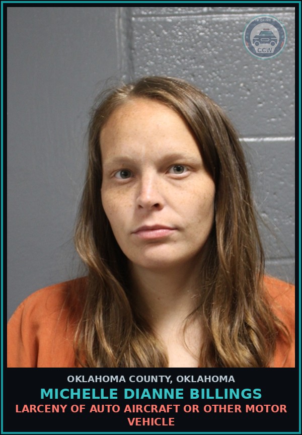 Booking mugshot of Michelle Dianne Billings in Oklahoma County