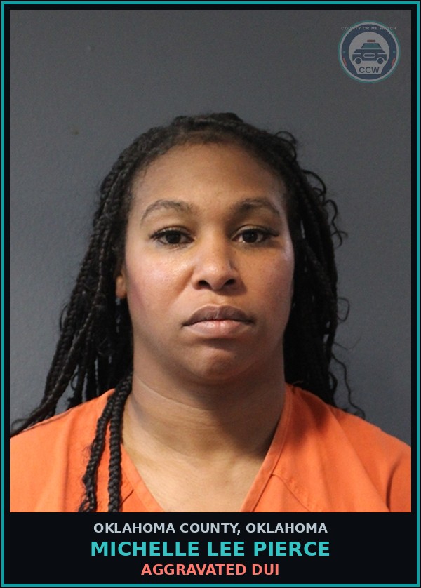 Booking mugshot of Michelle Lee Pierce in Oklahoma County