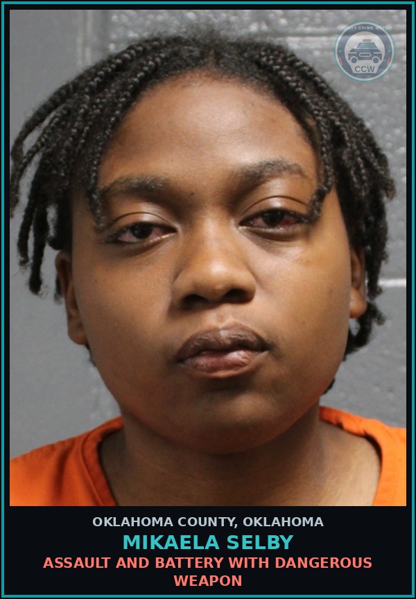 Booking mugshot of Mikaela Selby in Oklahoma County
