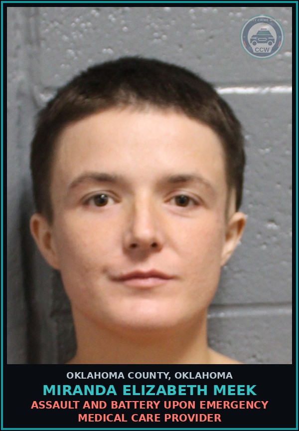 Booking mugshot of Miranda Elizabeth Meek in Oklahoma County