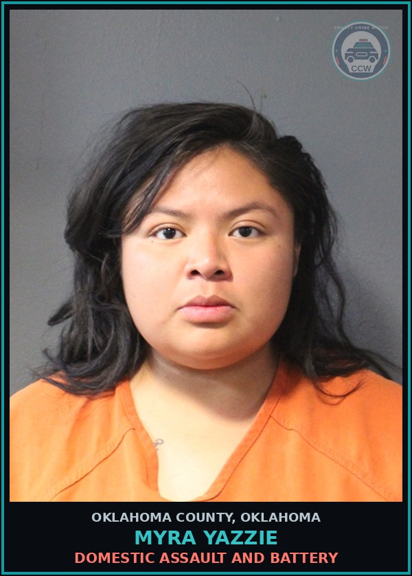Booking mugshot of Myra Yazzie in Oklahoma County