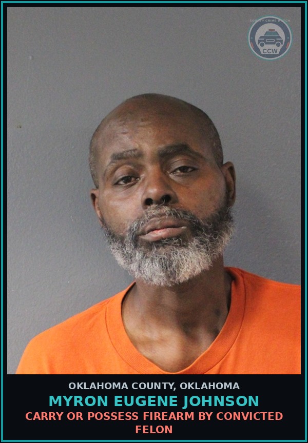 Booking mugshot of Myron Eugene Johnson in Oklahoma County