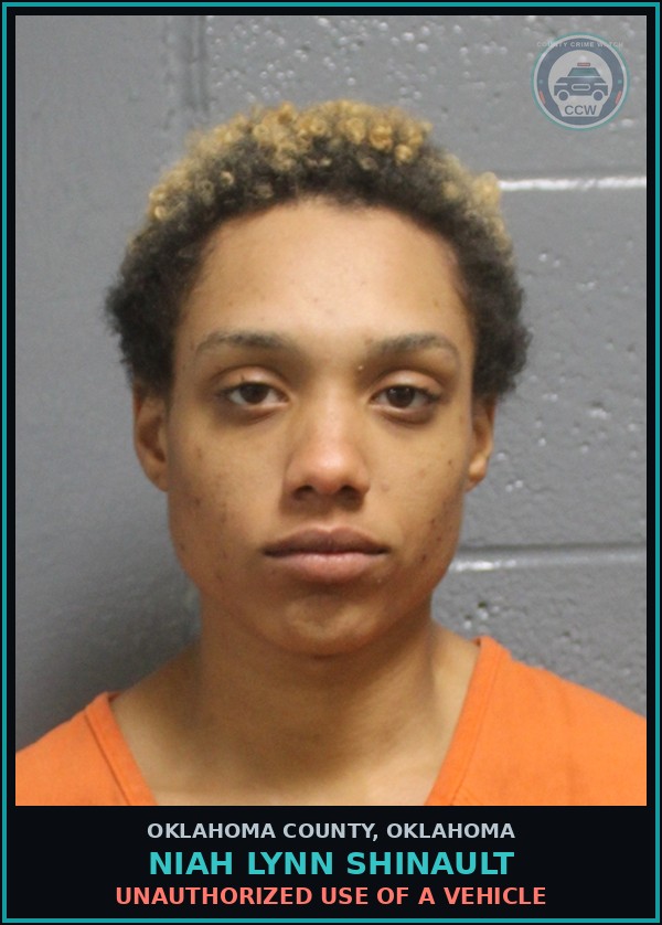 Booking mugshot of Niah Lynn Shinault in Oklahoma County