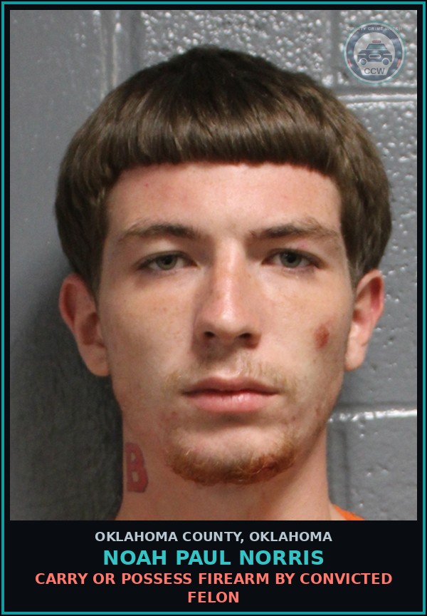 Booking mugshot of Noah Paul Norris in Oklahoma County