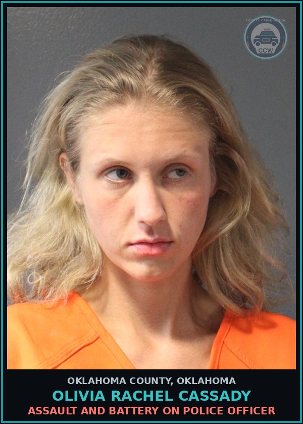 Booking mugshot of Olivia Rachel Cassady in Oklahoma County