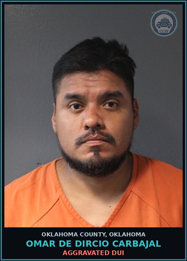Booking mugshot of Omar De Dircio Carbajal in Oklahoma County