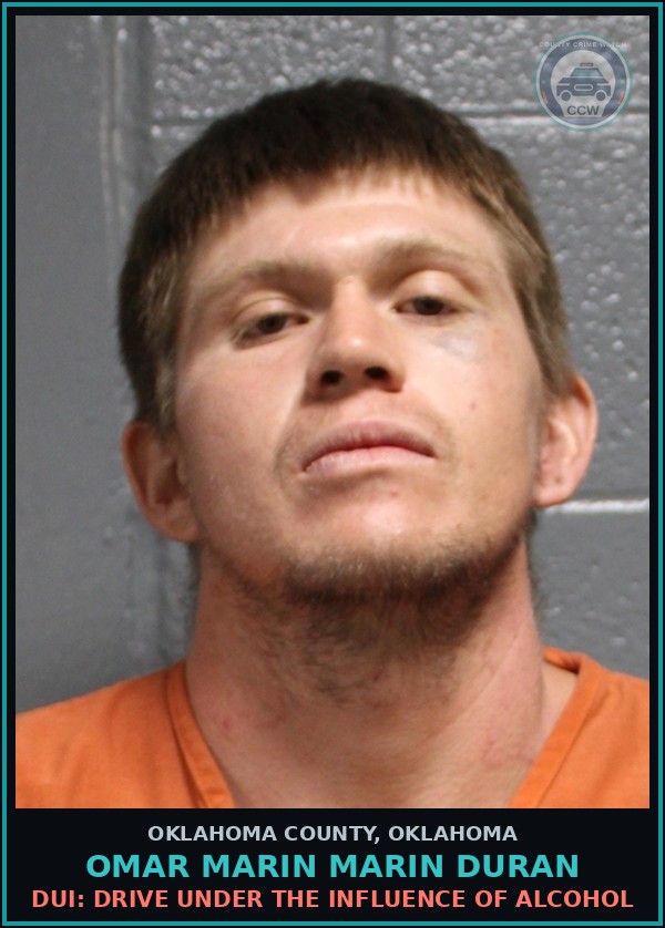 Booking mugshot of Omar Marin Marin Duran in Oklahoma County