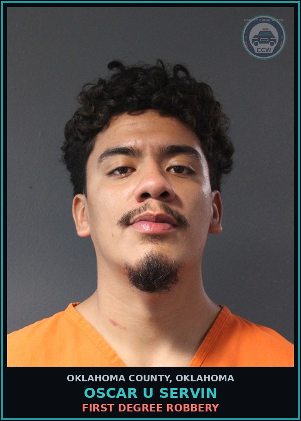 Booking mugshot of Oscar U Servin in Oklahoma County