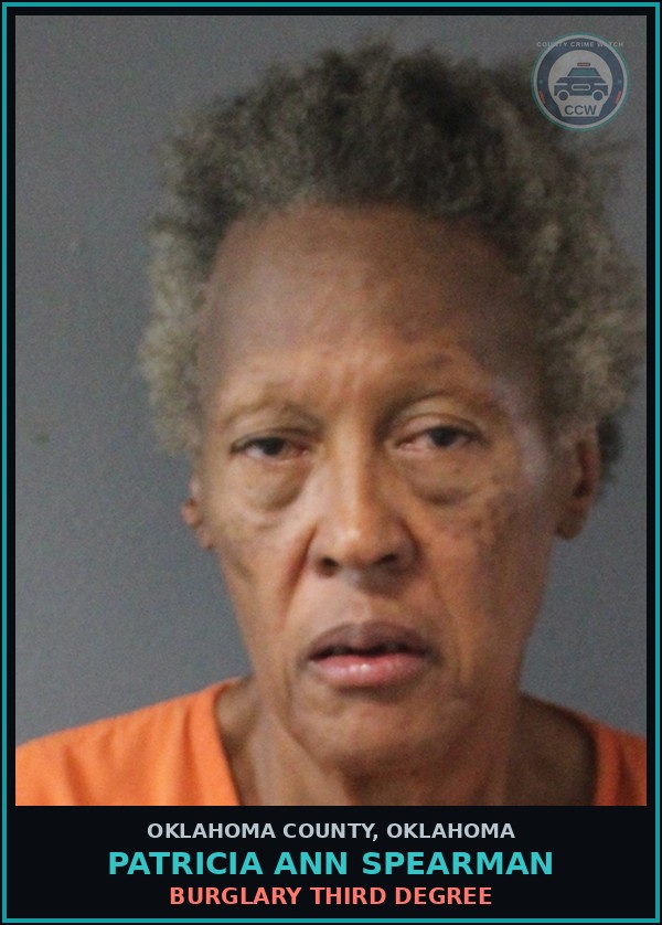 Booking mugshot of Patricia Ann Spearman in Oklahoma County