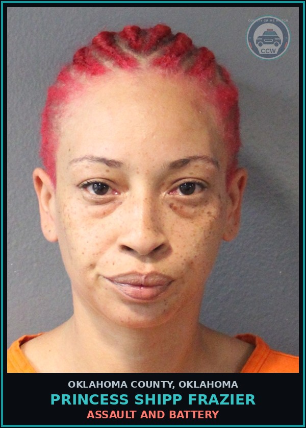 Booking mugshot of Princess Shipp Frazier in Oklahoma County