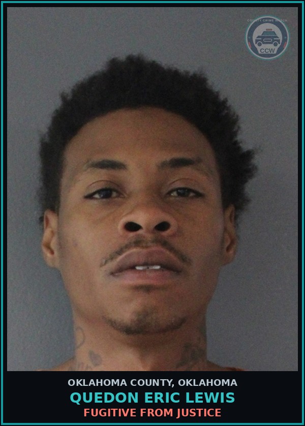 Booking mugshot of Quedon Eric Lewis in Oklahoma County
