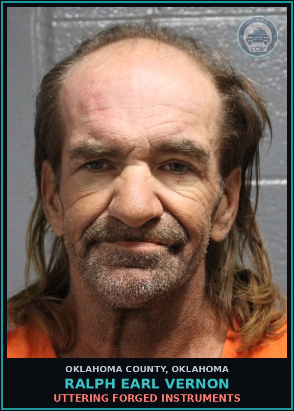 Booking mugshot of Ralph Earl Vernon in Oklahoma County