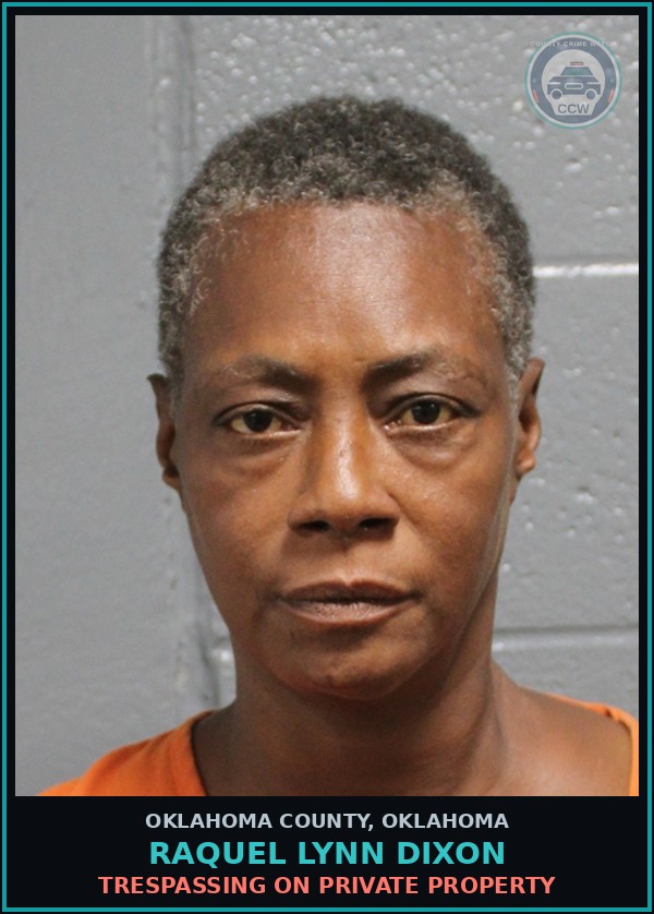 Booking mugshot of Raquel Lynn Dixon in Oklahoma County