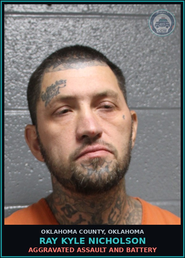Booking mugshot of Ray Kyle Nicholson in Oklahoma County
