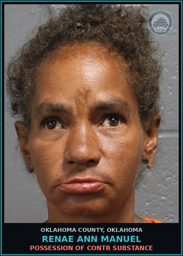 Booking mugshot of Renae Ann Manuel in Oklahoma County
