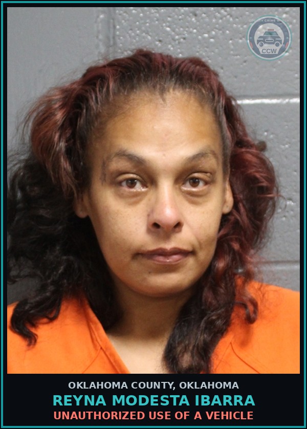 Booking mugshot of Reyna Modesta Ibarra in Oklahoma County