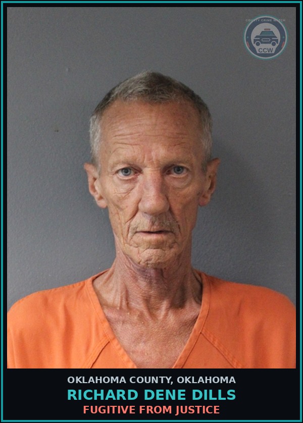 Booking mugshot of Richard Dene Dills in Oklahoma County