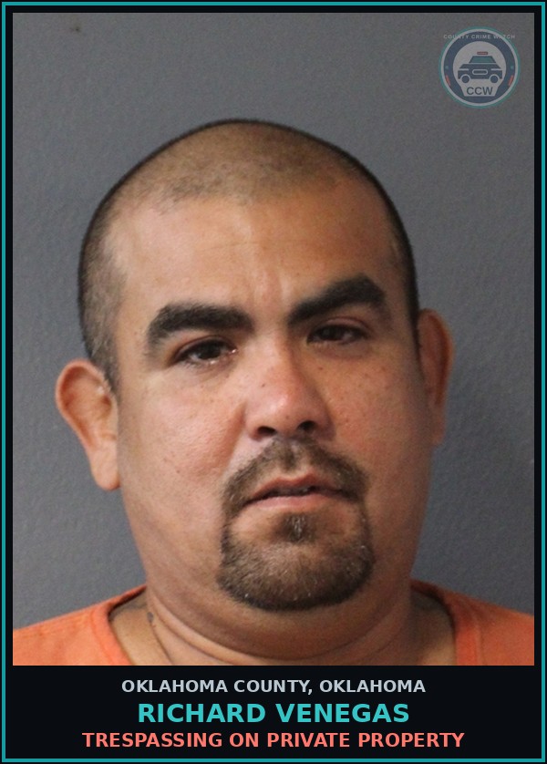 Booking mugshot of Richard Venegas in Oklahoma County