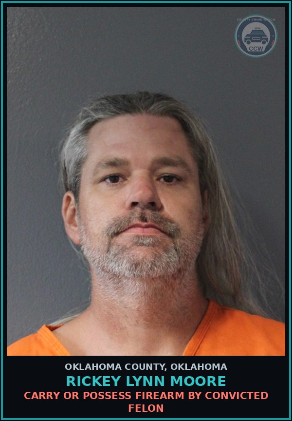 Booking mugshot of Rickey Lynn Moore in Oklahoma County