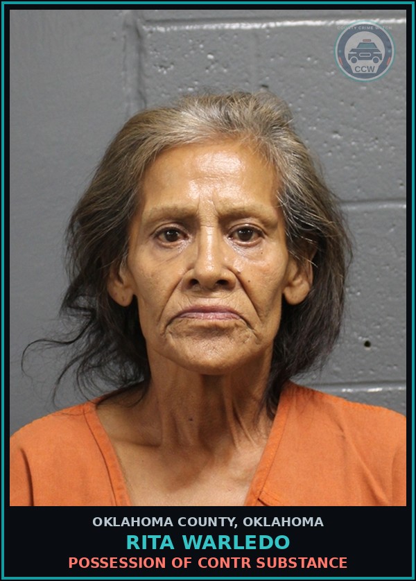 Booking mugshot of Rita Warledo in Oklahoma County