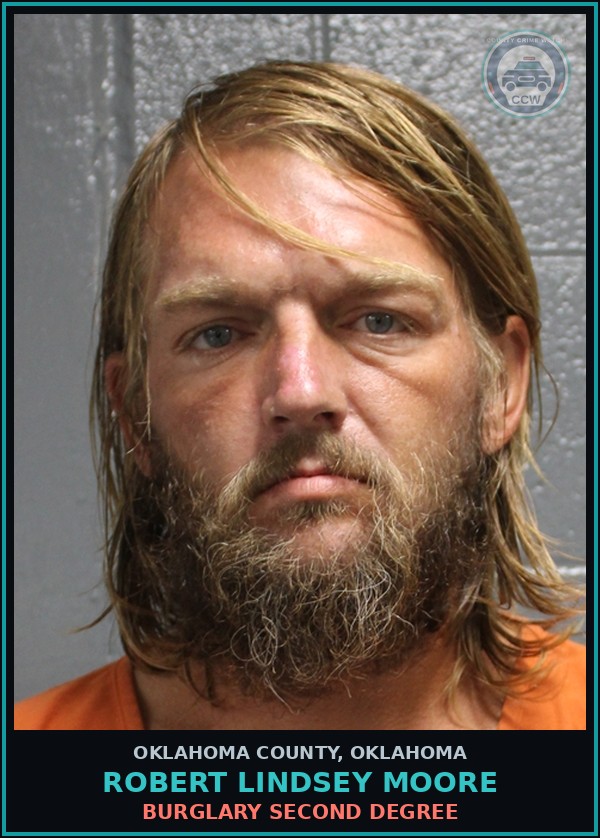 Booking mugshot of Robert Lindsey Moore in Oklahoma County