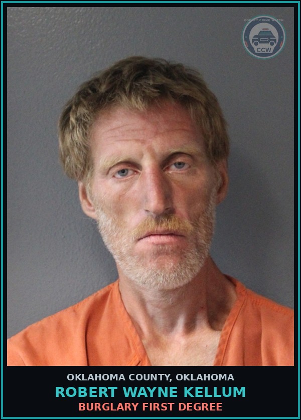 Booking mugshot of Robert Wayne Kellum in Oklahoma County