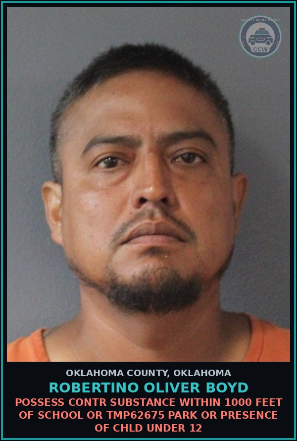 Booking mugshot of Robertino Oliver Boyd in Oklahoma County