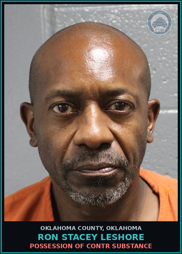 Booking mugshot of Ron Stacey Leshore in Oklahoma County