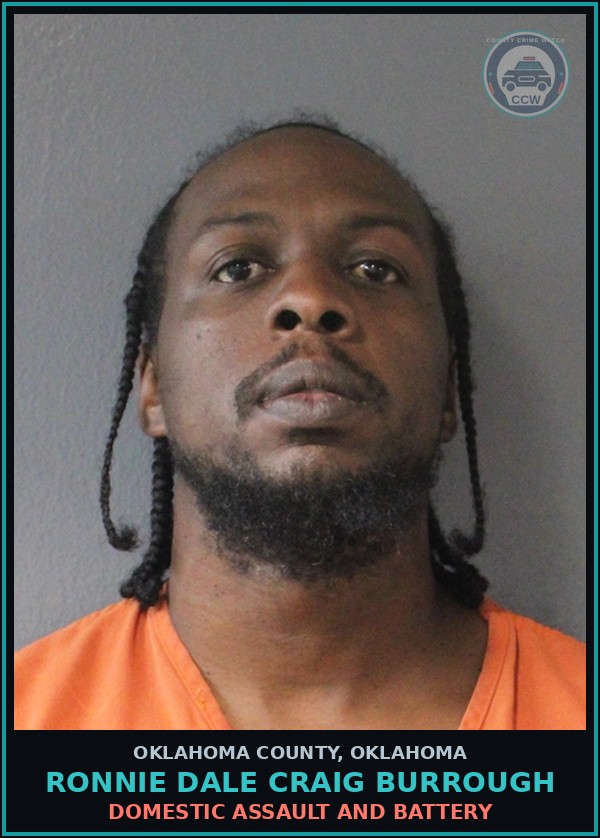 Booking mugshot of Ronnie Dale Craig Burrough in Oklahoma County