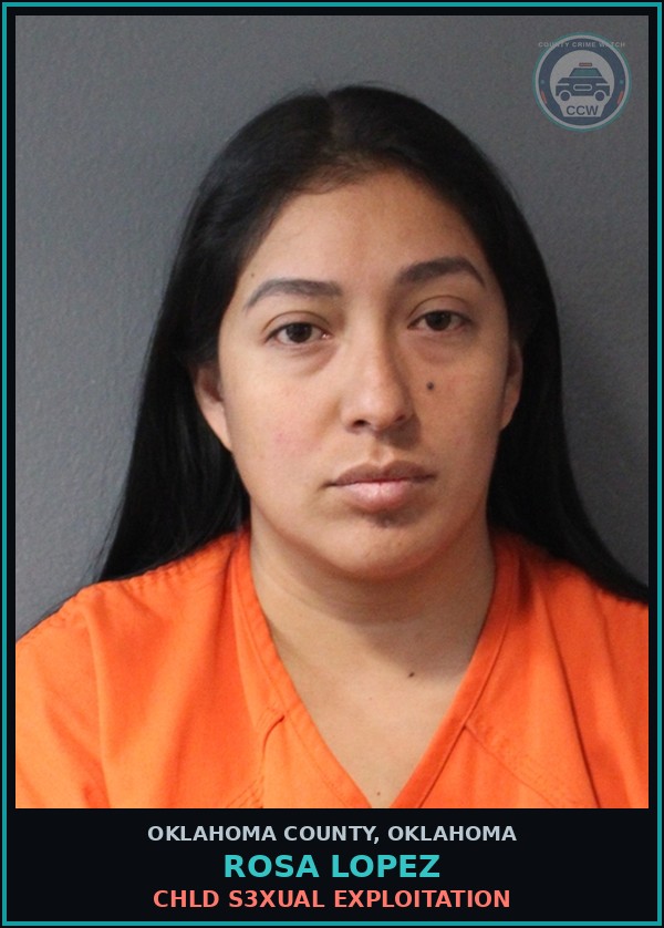 Booking mugshot of Rosa Lopez in Oklahoma County