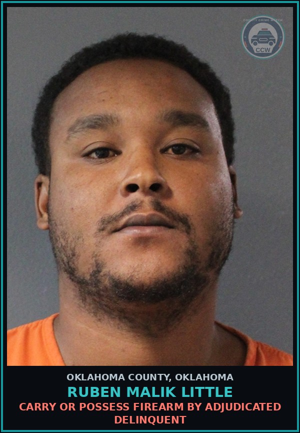 Booking mugshot of Ruben Malik Little in Oklahoma County