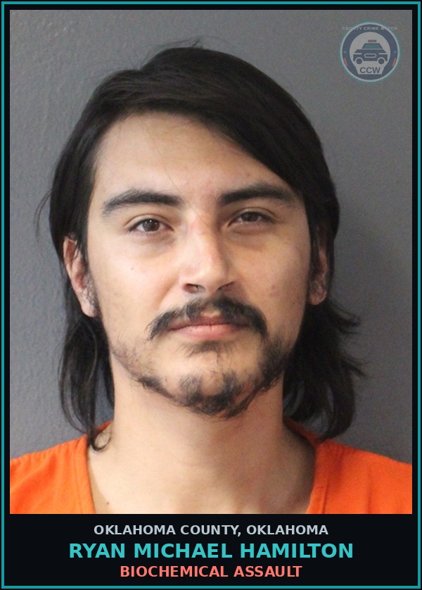Booking mugshot of Ryan Michael Hamilton in Oklahoma County