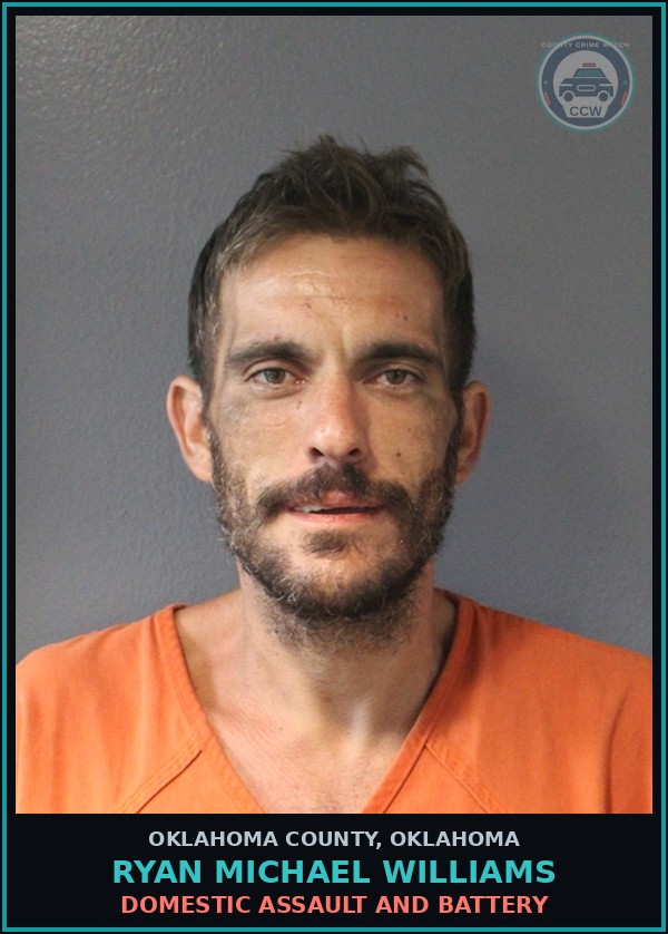 Booking mugshot of Ryan Michael Williams in Oklahoma County
