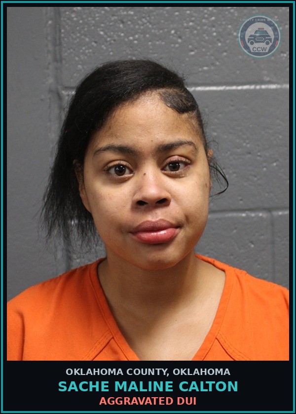 Booking mugshot of Sache Maline Calton in Oklahoma County