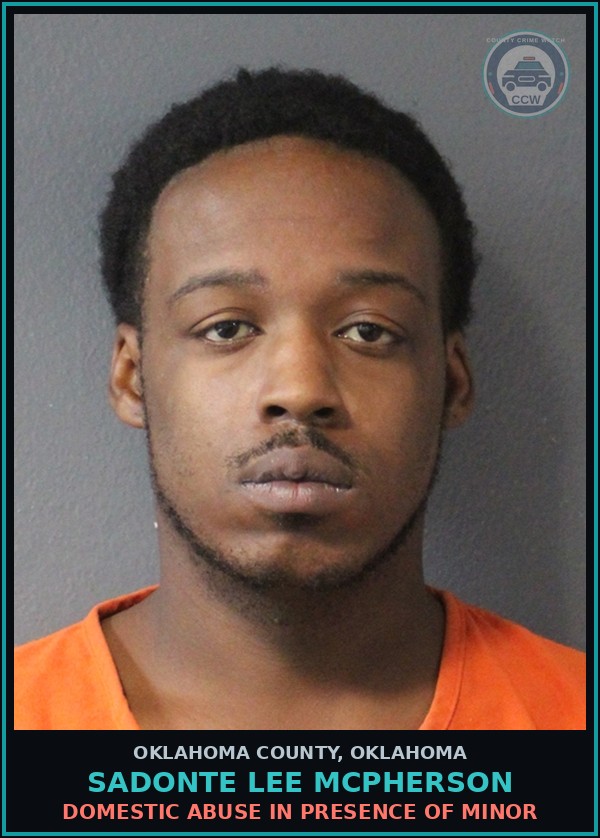 Booking mugshot of Sadonte Lee Mcpherson in Oklahoma County
