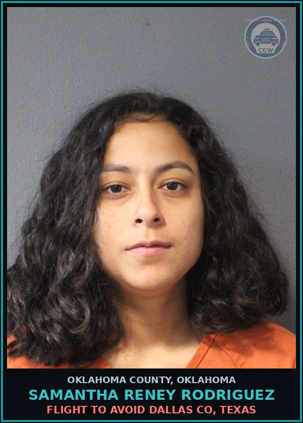 Booking mugshot of Samantha Reney Rodriguez in Oklahoma County