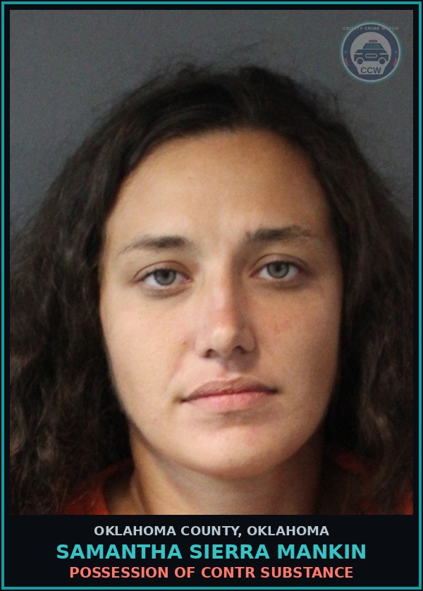 Booking mugshot of Samantha Sierra Mankin in Oklahoma County