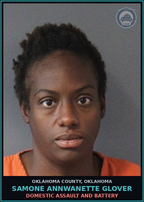 Booking mugshot of Samone Annwanette Glover in Oklahoma County
