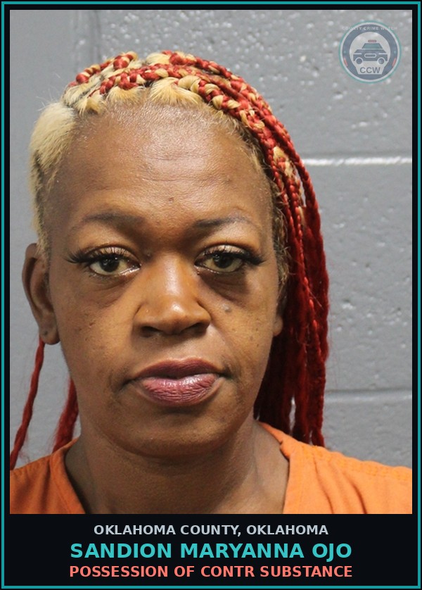 Booking mugshot of Sandion Maryanna Ojo in Oklahoma County