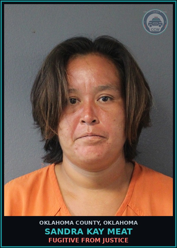Booking mugshot of Sandra Kay Meat in Oklahoma County