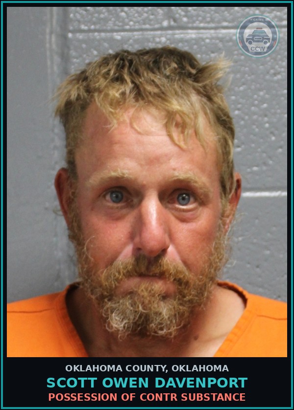 Booking mugshot of Scott Owen Davenport in Oklahoma County