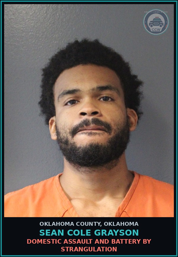 Booking mugshot of Sean Cole Grayson in Oklahoma County