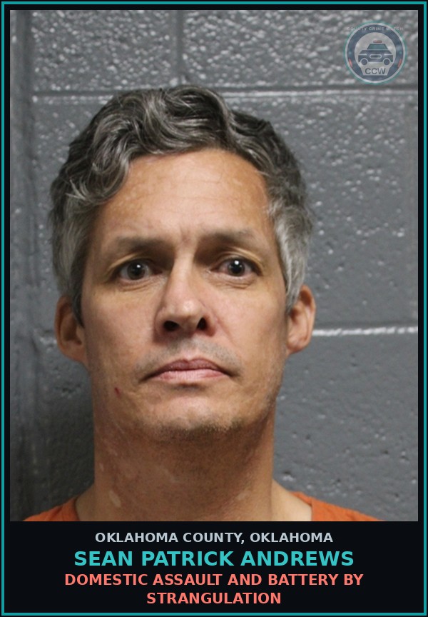 Booking mugshot of Sean Patrick Andrews in Oklahoma County