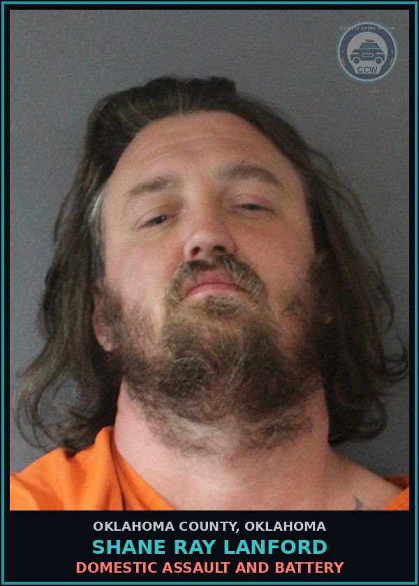 Booking mugshot of Shane Ray Lanford in Oklahoma County