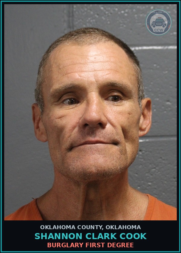 Booking mugshot of Shannon Clark Cook in Oklahoma County