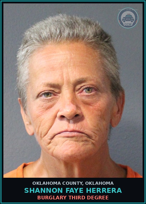Booking mugshot of Shannon Faye Herrera in Oklahoma County