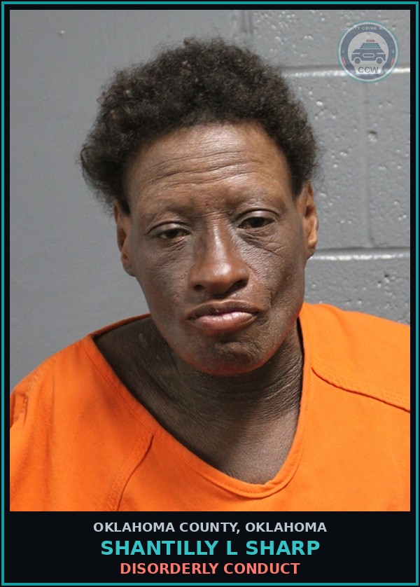 Booking mugshot of Shantilly L Sharp in Oklahoma County