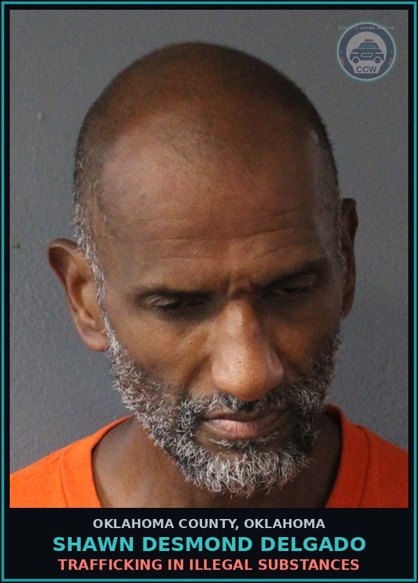 Booking mugshot of Shawn Desmond Delgado in Oklahoma County
