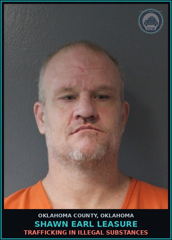 Booking mugshot of Shawn Earl Leasure in Oklahoma County
