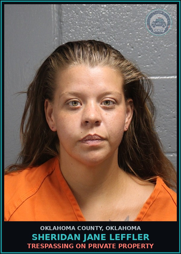 Booking mugshot of Sheridan Jane Leffler in Oklahoma County